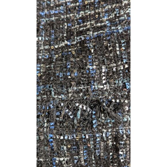 Boho Chic metallic tweed dress Bust42" waist37" length42"Fringed sz16 Lined EUC - Picture 9 of 10